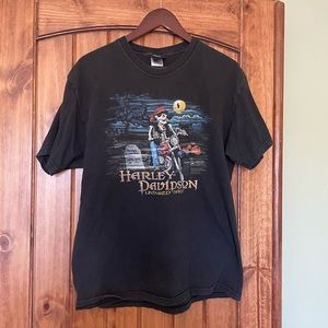 Vintage Harley Davidson skeleton graphic tee